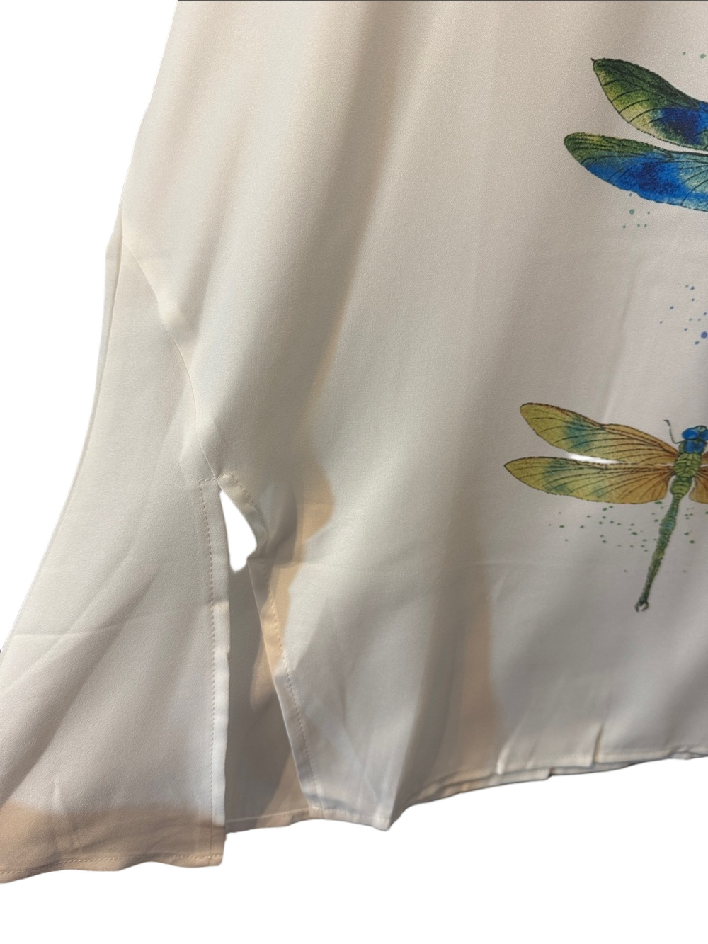 Chicyoo Women’s Beautiful White Dragonfly Print Blouse Size 2XL New! - Picture 3 of 4